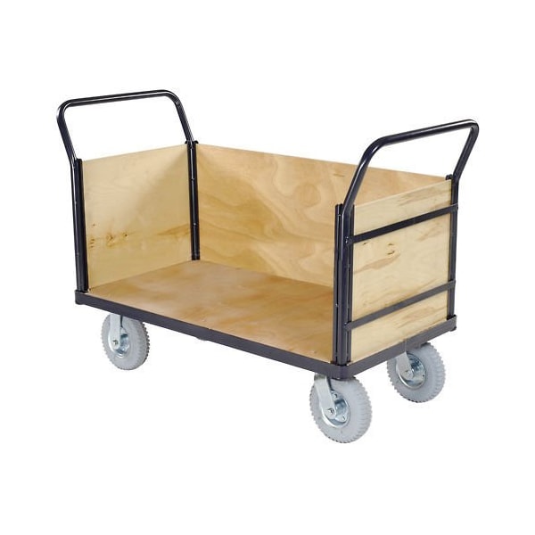 Global Industrial Euro Style Truck - 3 Wood Sides & Deck, 60 x 30, 1200 Lb. Capacity 952677 - main